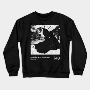 Jean-Paul Sartre / Minimalist Graphic Design Fan Artwork Crewneck Sweatshirt